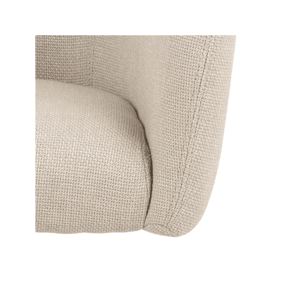Ramsey Loungestoel Beige Stof Mat Zwarte Stalen Voet