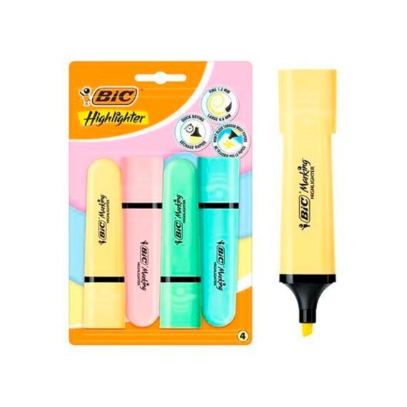 Bic Highlighters Pastelkleuren 4 Stuks