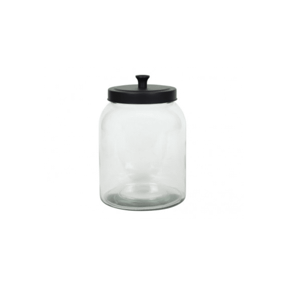 Voorraadpot Glas Metalen Deksel Zwart 1,6Ltr