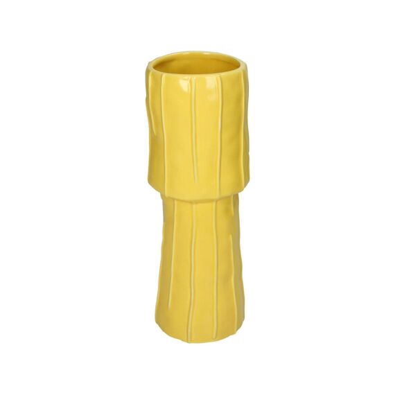 Vase Stoneware Yellow 9.6X9.6X27Cm
