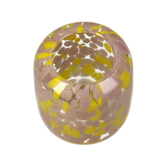 Candle Holder Glass Multi 9X9X10Cm