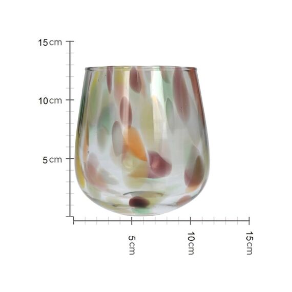 Candle Holder Glass Multi 12X12X13Cm