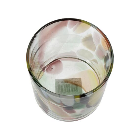 Candle Holder Glass Multi 8.5X8.5X9Cm
