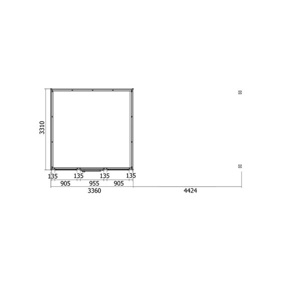 Tuinhuis Modern 330 X 330 + Luifel 450 Incl Thuislevering