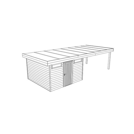 Tuinhuis Modern 330 X 330 + Luifel 450 Incl Thuislevering