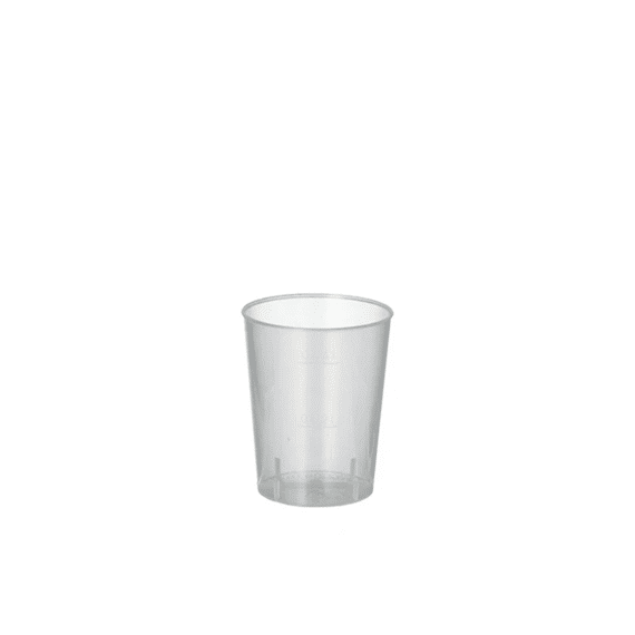 Borrelglazen Pp 4Cl D4.3Cm X 5.2Cm Onbreekbaar 50 Stuks