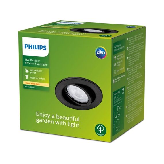 Philips Inbouwspot Buiten Fresco Zwart Gu10