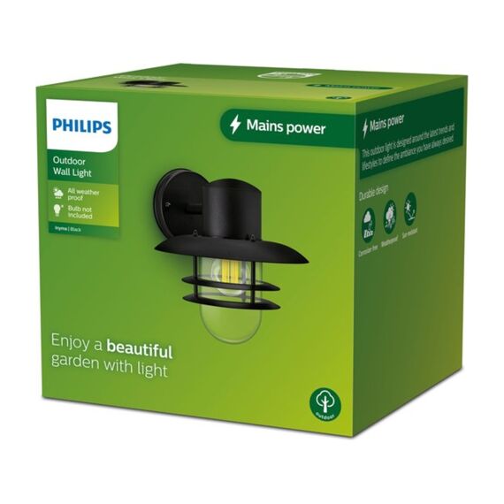 Philips Wandlamp Buiten Inyma Zwart 25W E27