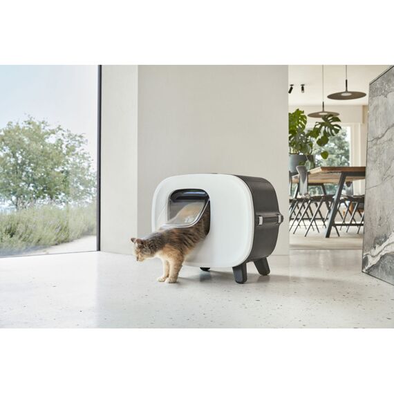 Mira Kattentoilet Met Voeten 56X45X50.5Cm Antraciet/Wit