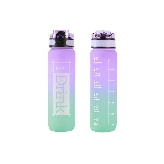 I Total Tritan Fles Paars En Aquamarine 1L