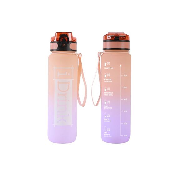 I Total Tritan Fles Oranje En Lila 1L
