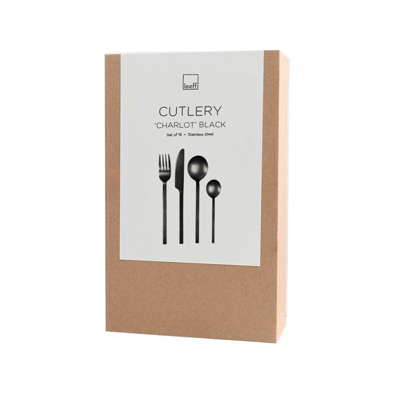 Leeff Bestek Charlot Rvs Zwart 26.5X17X6.5Cm Set/16