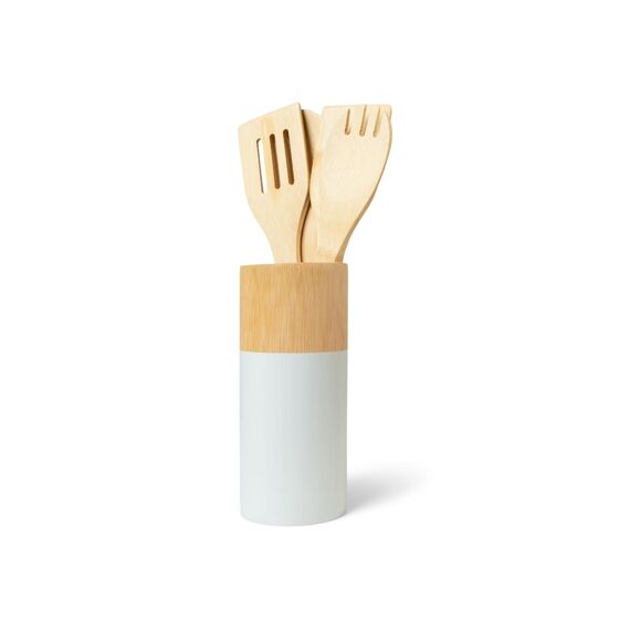 Jens Living Bamboe Keukengerei In Houder Grijs D10X32Cm