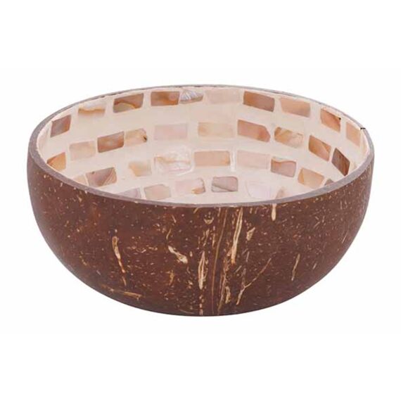 Noya Cocosbowl Brown Mosaic Circle D14Cm