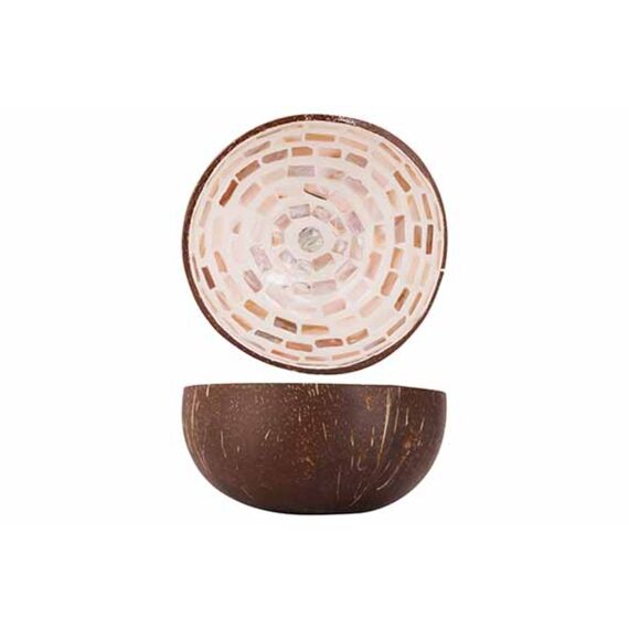 Noya Cocosbowl Brown Mosaic Circle D14Cm