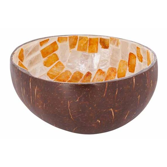 Noya Cocosbowl White/Gold Mosaic D14Cm