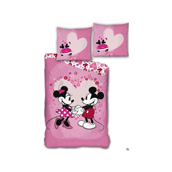 Mickey En Minnie Dekbedovertrek Microfiber 140X200Cm + 63X63Cm