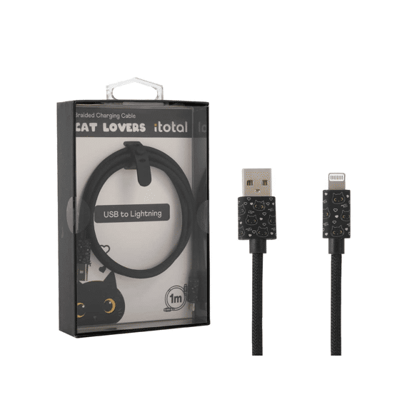 I Total Usb Naar Lightning Kabel Zwarte Kat