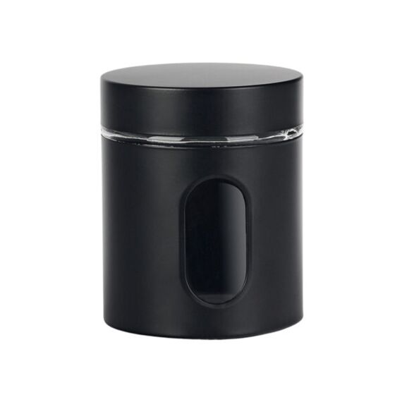 Voorraadpot Venster Zwart Mat 10X10X12.5Cm 0.6L Glas