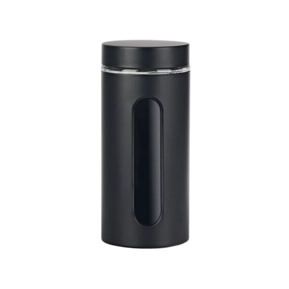 Voorraadpot Venster Zwart Mat 10X10X22.5Cm 1.2L Glas