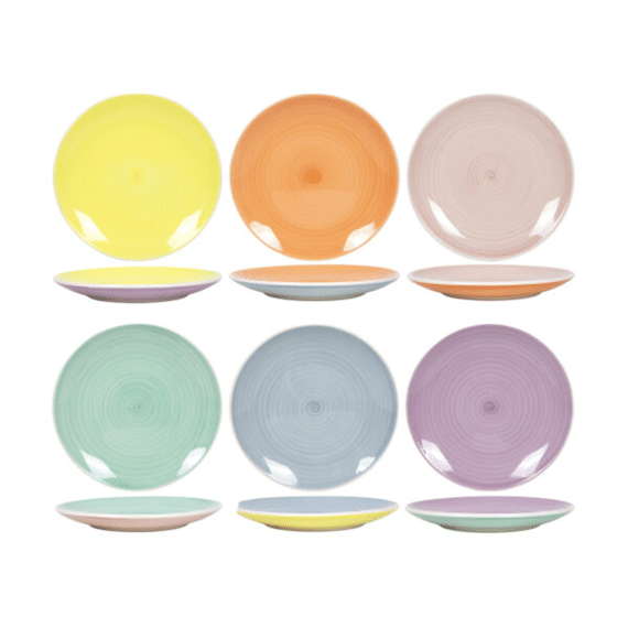 Ontbijtbord D19Cm 2-Tone Pastel Assortiment Prijs Per Stuk
