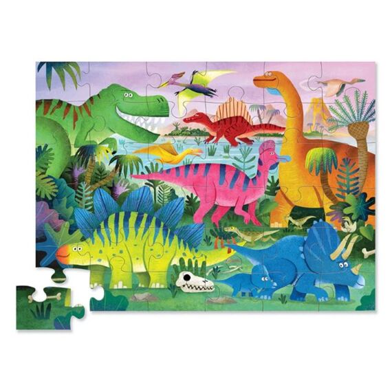 Crocodile Creek Shaped Box Puzzel 36 Stuks - Dino Land