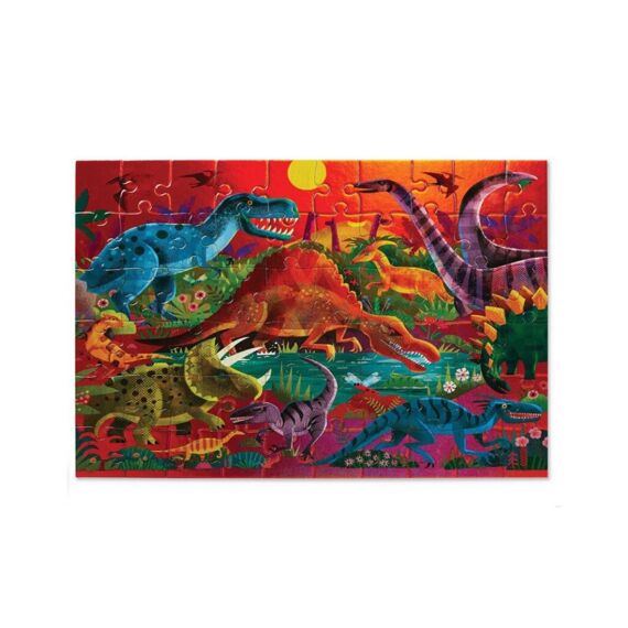 Crocodile Creek Holographic Folie Puzzel 60 Stuks - Oogverblindende Dinosaurussen