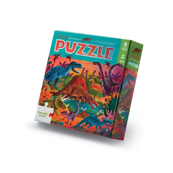 Crocodile Creek Holographic Folie Puzzel 60 Stuks - Oogverblindende Dinosaurussen