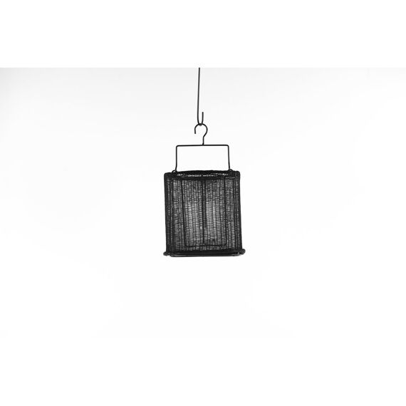 Yarn Lantern - Windlicht - Zwart - L20.5X20.5Xh20Cm