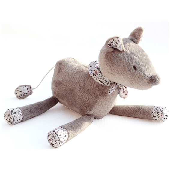 Dimpel Malo Hert Little Berry Muzikale Knuffel Beigegrijs/Wit