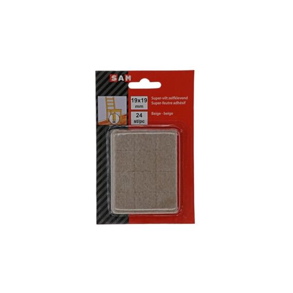 Super-Vilt Zelfklevend Beige  19 X 19 Mm 24 St/Pcs