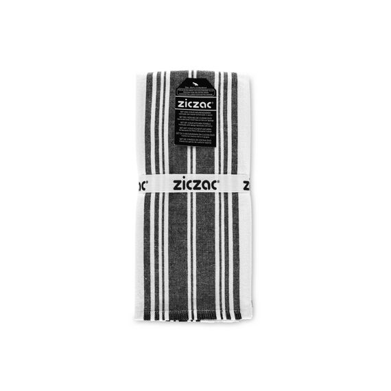 Ziczac Culinary Duo Stripe Keukenhanddoek Zwart