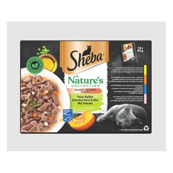 Sheba A Mix Selectie Vis&Gevogelte Met Groenten In Saus 12X85G