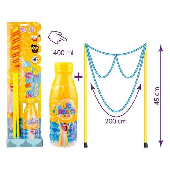 Tuban Set Giant Bubble Wand Glasses + Liquid 400Ml