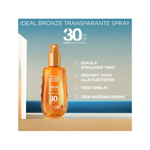Garnier Ambre Solaire Zonbescherming Spray Ideal Bronze Invisible Spf30 150Ml