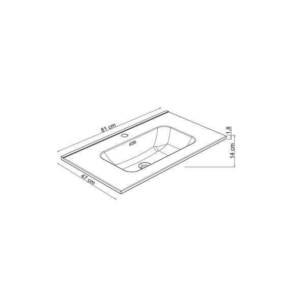 Allibert Kosmik-Fascine Wastafel 80Cm Wit
