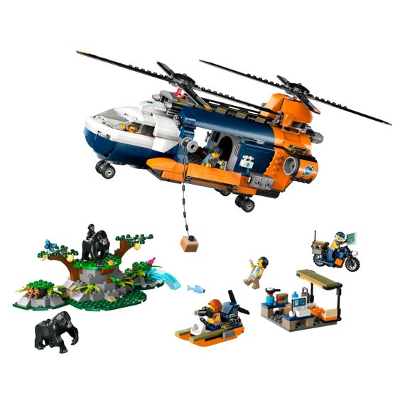 Lego City 60437 Jungleonderzoekers: Helikopter Bij De Basis