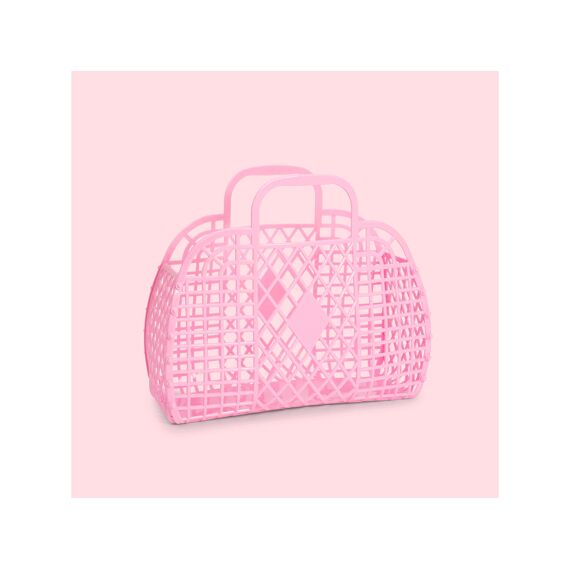 Sunjellies Retro Basket Small Bubblegum Pink