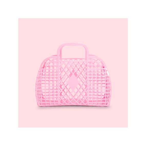 Sunjellies Retro Basket Small Bubblegum Pink