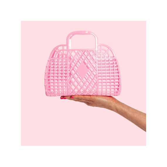 Sunjellies Retro Basket Small Bubblegum Pink