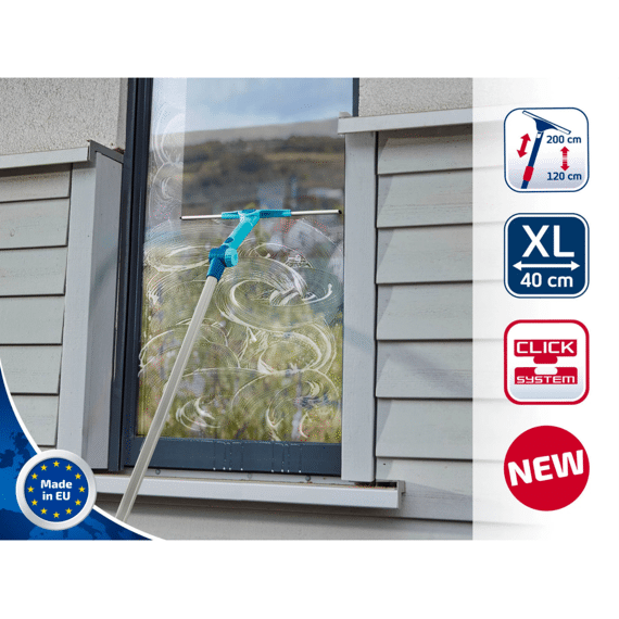 Leifheit Squeegee Raamtrekker 2in1 XL Pro Reach 40Cm + Telescoopsteel 200Cm