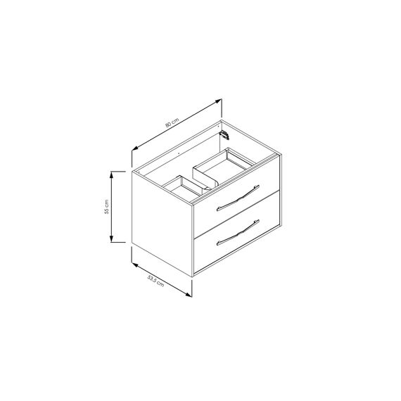 Allibert Galaxy Wastafelonderkast Cognac - 80Cm - 2 Lades