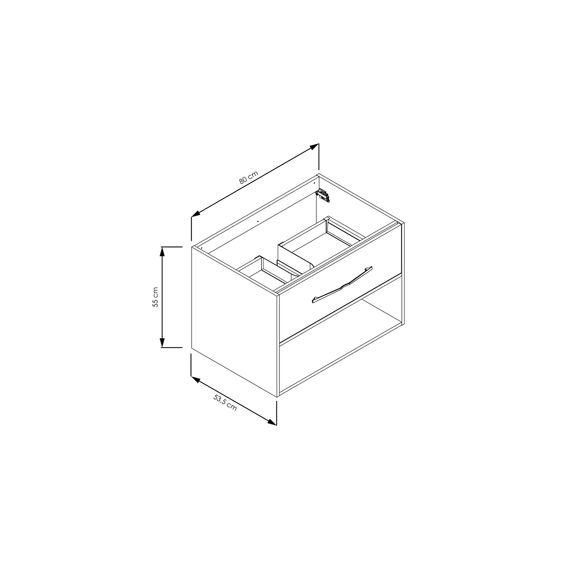 Allibert Galaxy Wastafelonderkast Grijs - 80Cm - 1 Lade