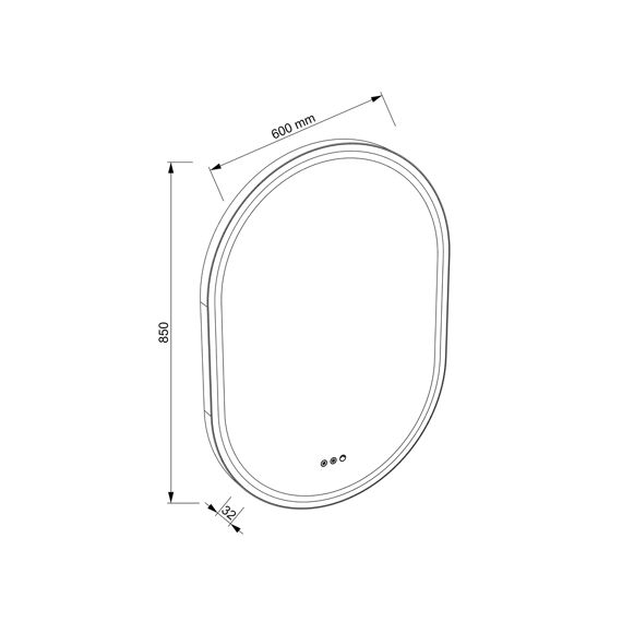 Allibert Isia-Salma Led Spiegel Ovaal - 60X85