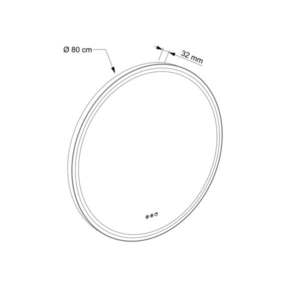 Allibert Isia-Salma Led Spiegel Rond - 80Cm