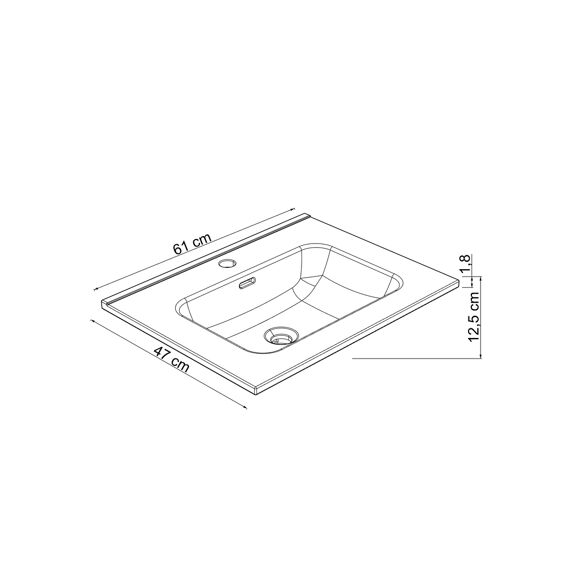 Allibert Kosmik-Fascine Keramische Wastafel - 60Cm