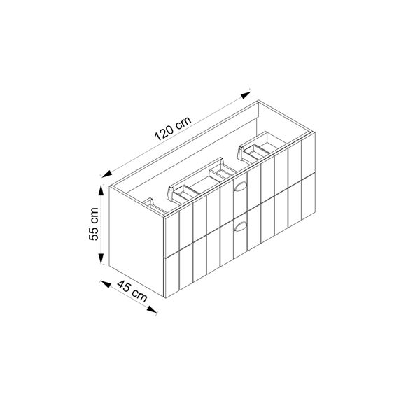 Allibert Lilea Wastafelonderkast Wit - 120Cm - 2 Lades