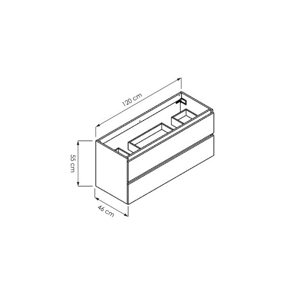 Allibert Oracle Onderkast Halifax Eik - 120Cm - 2 Lades