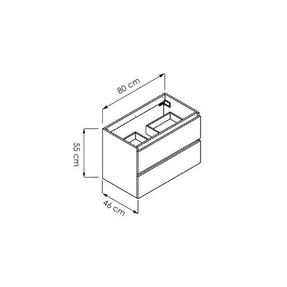 Allibert Oracle Onderkast Halifax Eik - 80Cm - 2 Lades