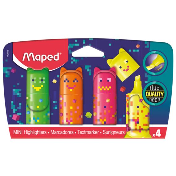 Maped Pixel Party Pocket Fluostiften 4 Stuks